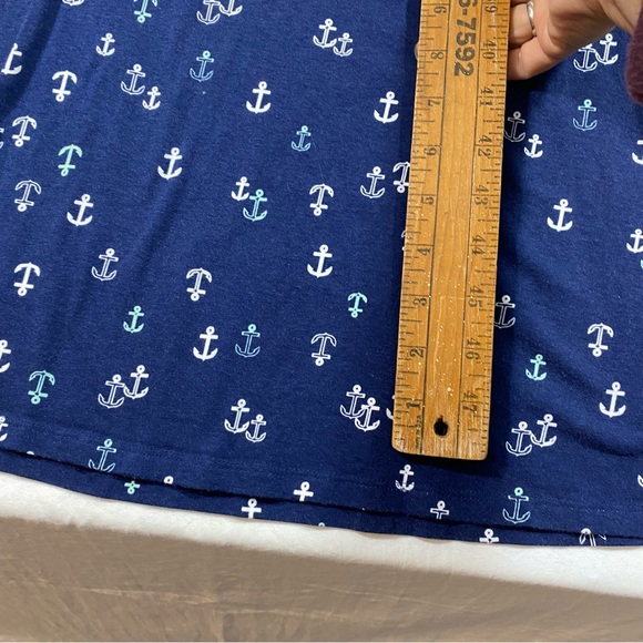 SO Maxi Stretch Dress Tank top sleeves anchor pattern Casual dress size 16 - Picture 10 of 14